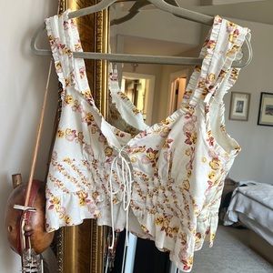 For Love & Lemons Corset Floral Top